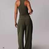 T-Shape Micro-Ribbed Tank Top - Cypress