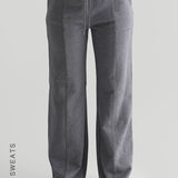 Structured Wide Leg Sweatpants - Stone Gray