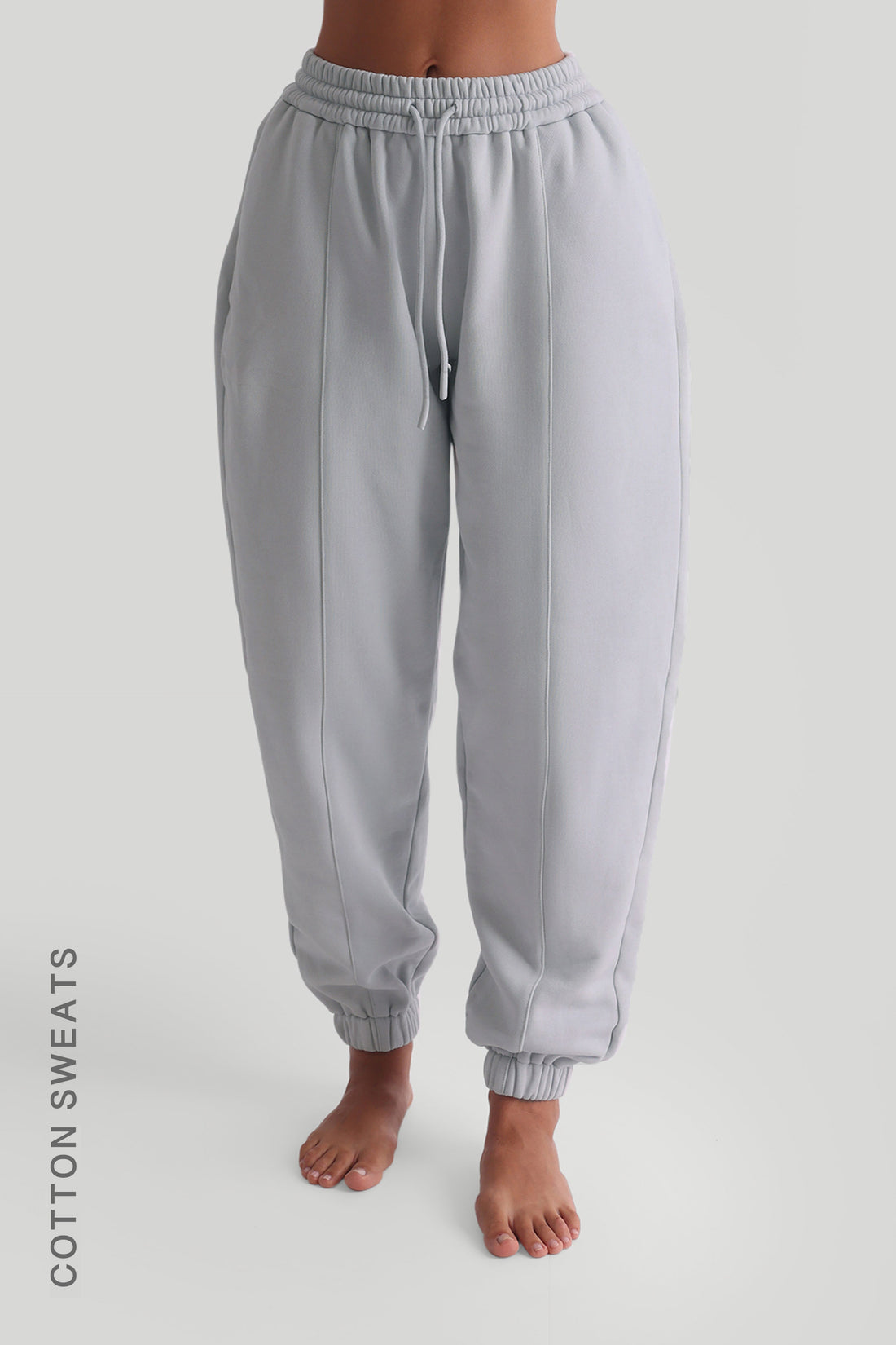 Baggy Fit Structured Sweatpants - Sky