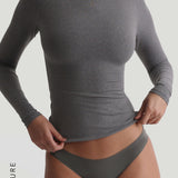 Refined Long Sleeve Turtleneck T-Shirt - Dark Stone Gray