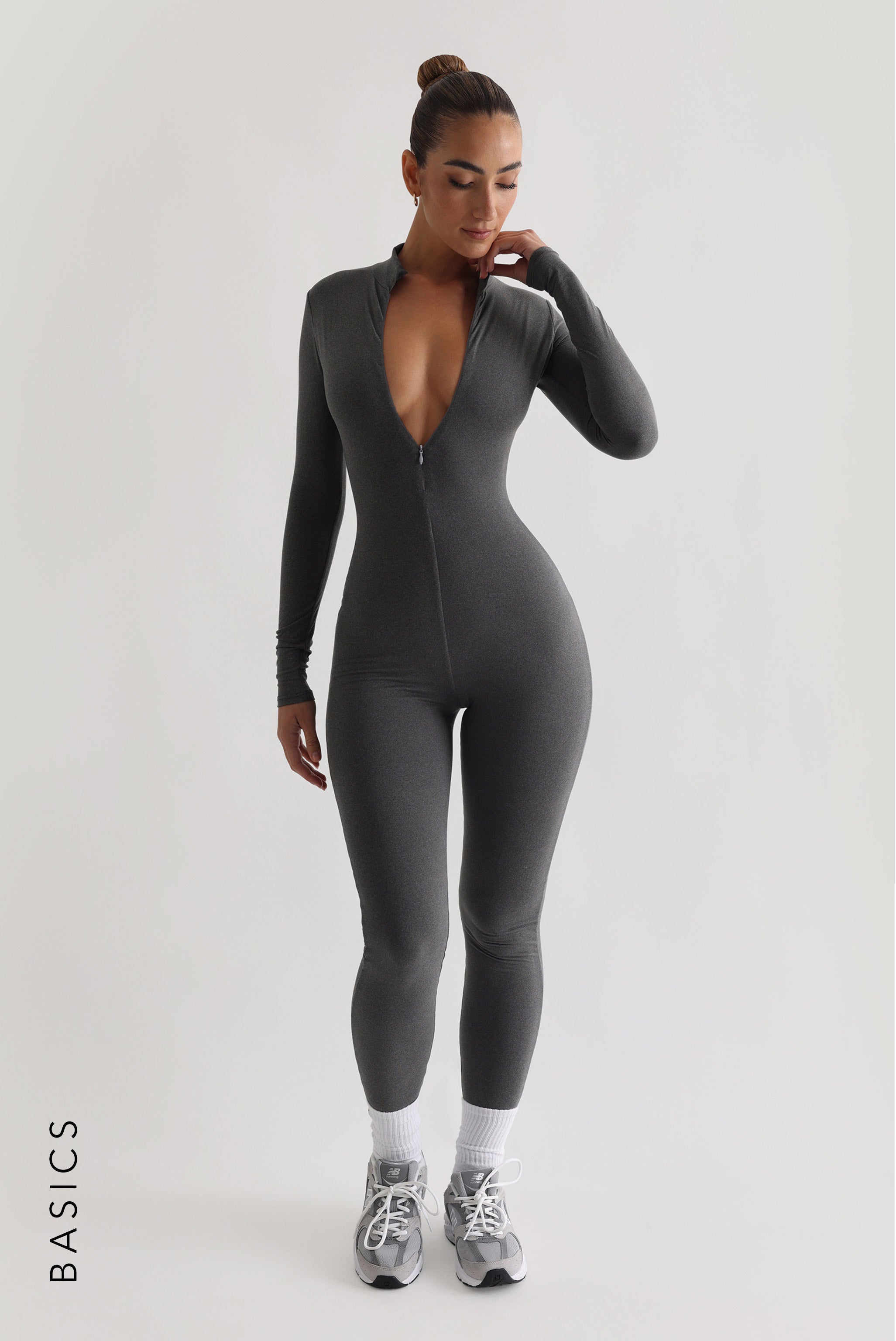 Dark gray sale jumpsuit