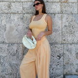 The Ivy Wide-Leg Trousers - Honeypeach