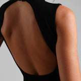 Sleeveless Mock Neck Maxi Dress - Black