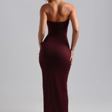 Classic Tube Maxi Dress - Black Cherry