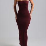 Classic Tube Maxi Dress - Black Cherry