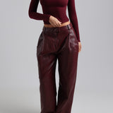 Frame Long Sleeve Top - Black Cherry