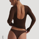 Reform Open Back Long Sleeve T-Shirt - Cocoa