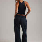 Cotton Boyfriend Sweatpants - Navy