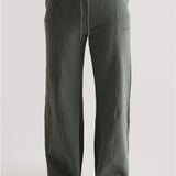 Strukturierte Jogginghose mit weitem Bein - Waldgrün