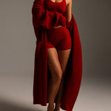 Merino Wool Cardigan - Cranberry