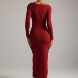 Air-Sleep Henley Maxi Dress - Cranberry