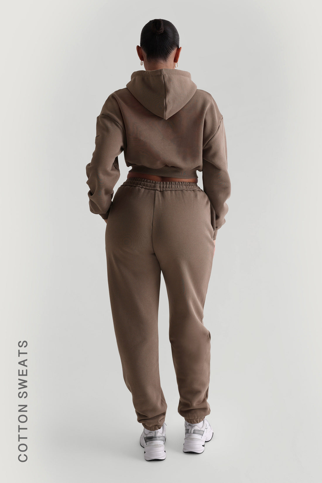 Key Kurzer Hoodie mit Reißverschluss - Warm Mocha