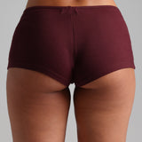 Classic Micro-Ribbed Mini Shorts - Black Cherry