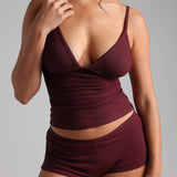 Demi Micro-Ribbed Cami - Black Cherry