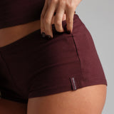 Classic Micro-Ribbed Mini Shorts - Black Cherry