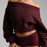 Classic Micro-Ribbed Mini Shorts - Black Cherry