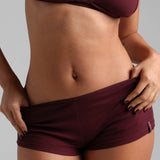 Classic Micro-Ribbed Mini Shorts - Black Cherry