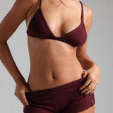The Demi Micro-Ribbed Bralette - Black Cherry
