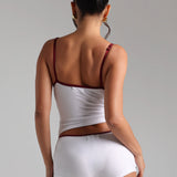 Demi Two-Tone Micro-Ribbed Cami - White/Black Cherry