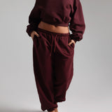 Drop Shoulder Sweatshirt - Black Cherry