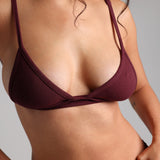 The Demi Micro-Ribbed Bralette - Black Cherry