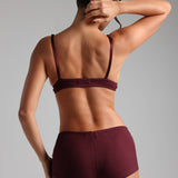 The Demi Micro-Ribbed Bralette - Black Cherry