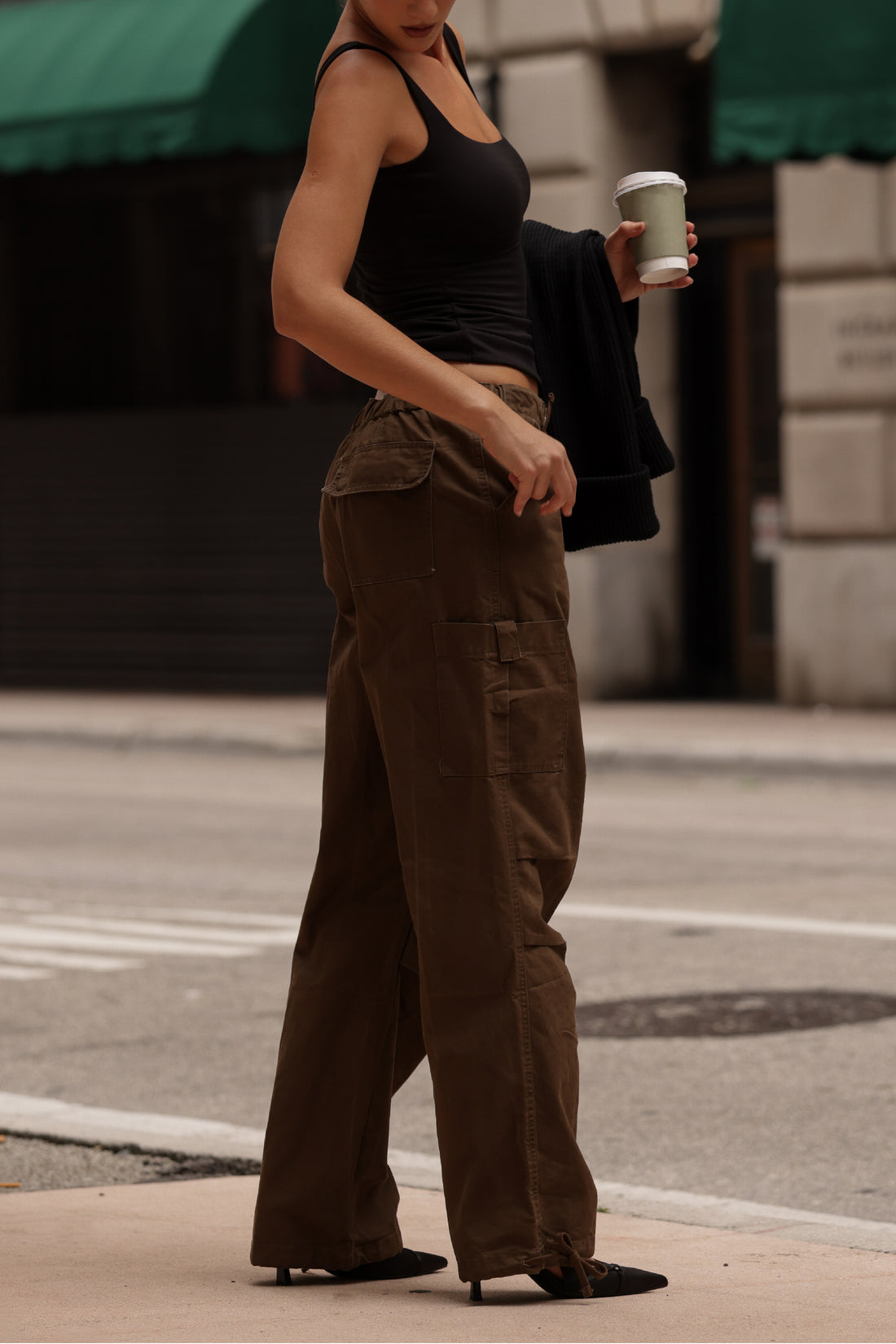 Essential Baggy Cargo Pants - Brown Wash