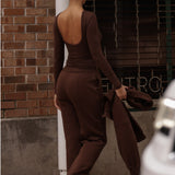 Reform Open Back Long Sleeve T-Shirt - Cocoa