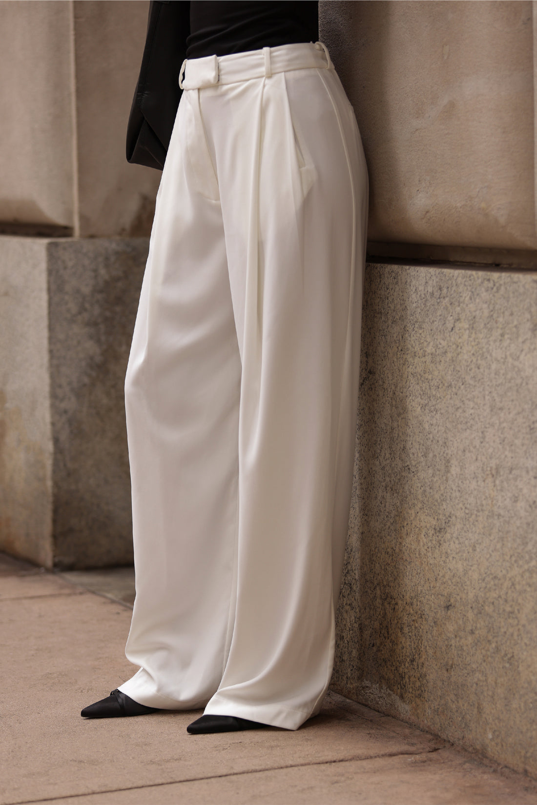 The Ivy Wide-Leg Trousers - White