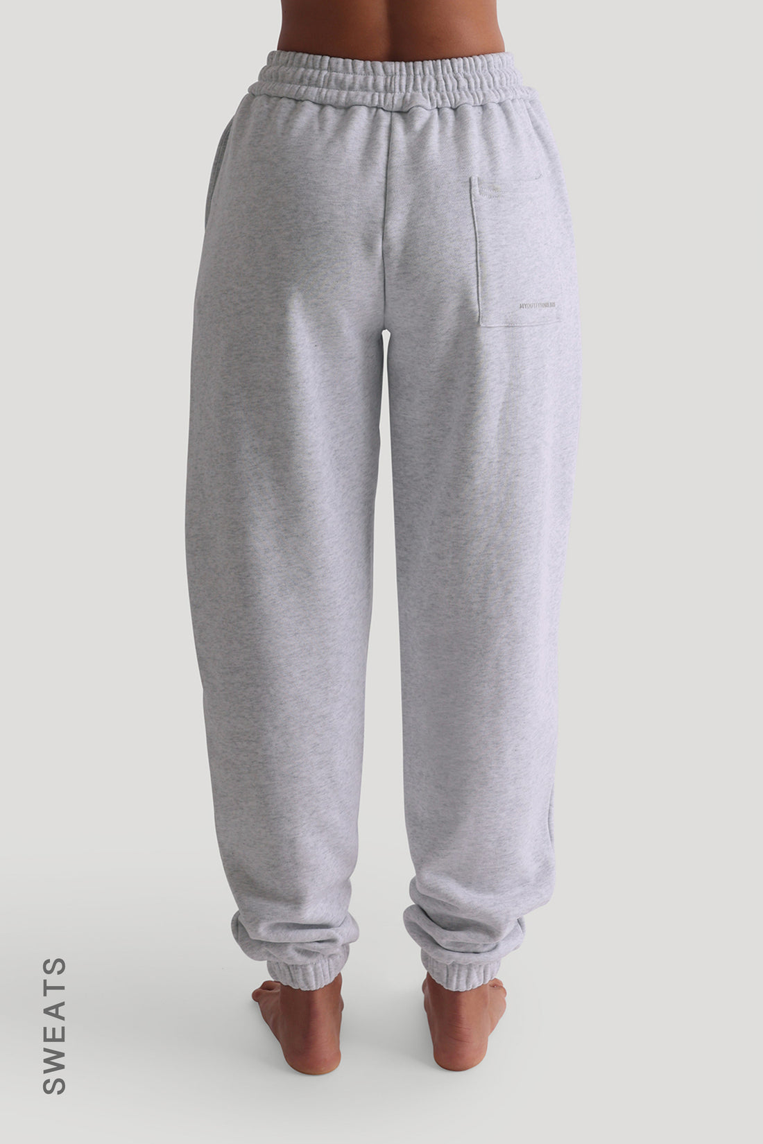 Baggy Fit Structured Sweatpants - Light Heather Gray