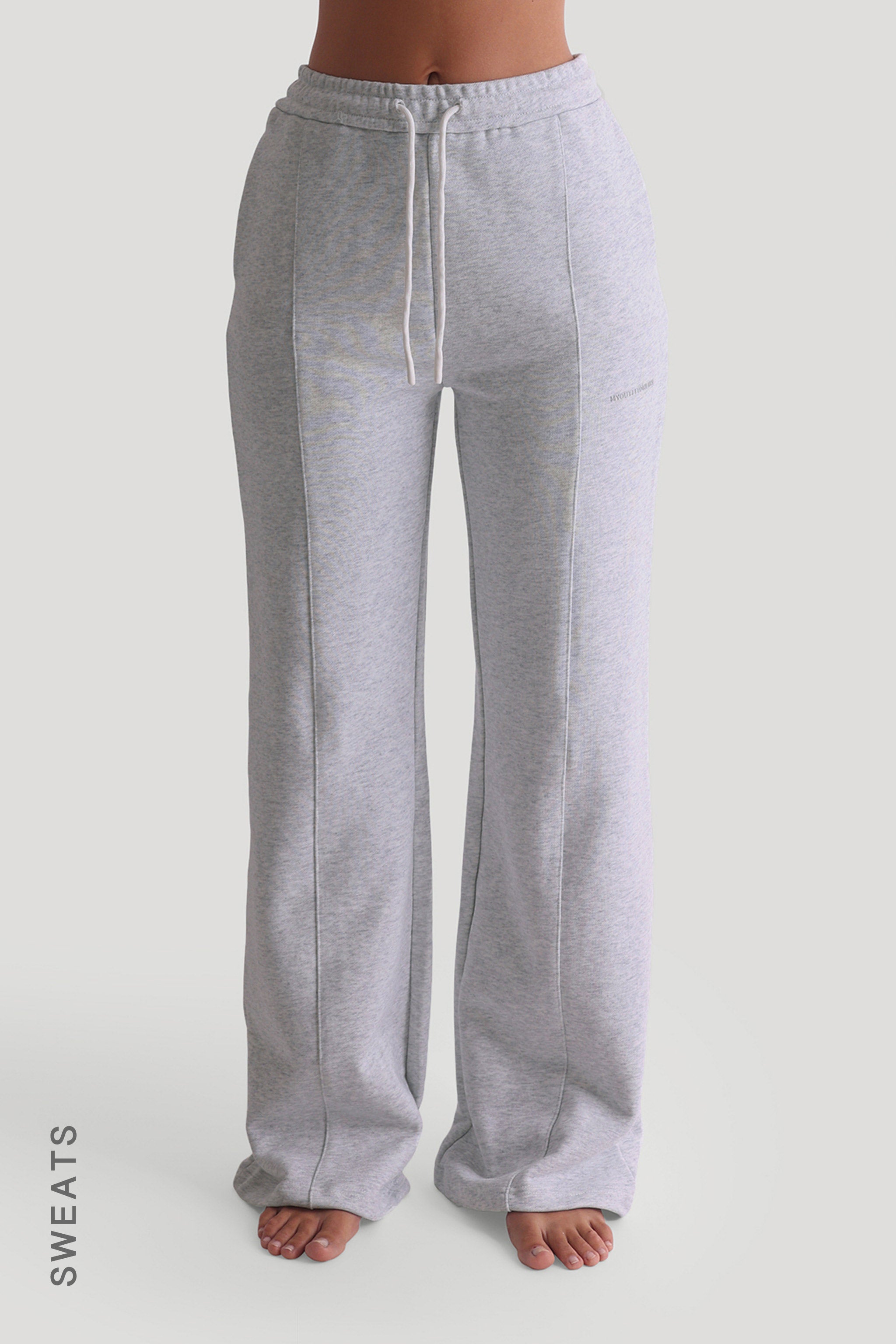 Grey wide leg sweatpants hotsell