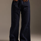 Cotton Boyfriend Sweatpants - Navy