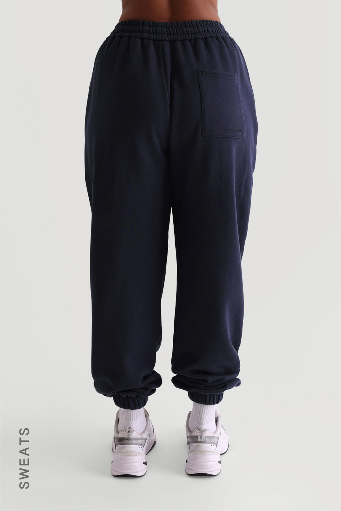 Baggy Fit Structured Sweatpants - Navy