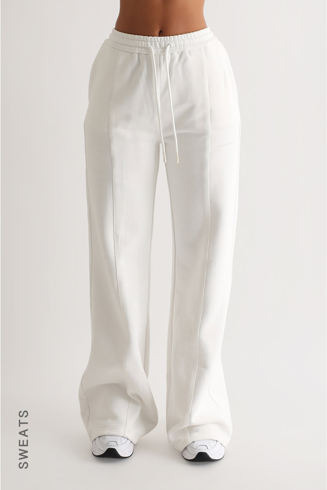 Structured Wide Leg Sweatpants - White – My Outfit Online
