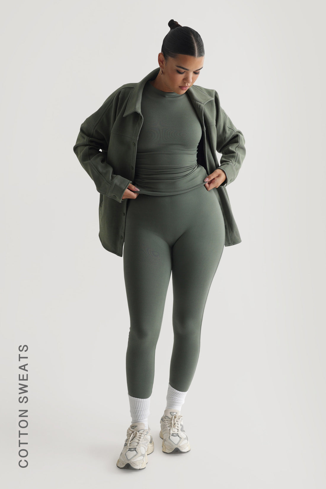 Veste oversize en coton – Vert forêt