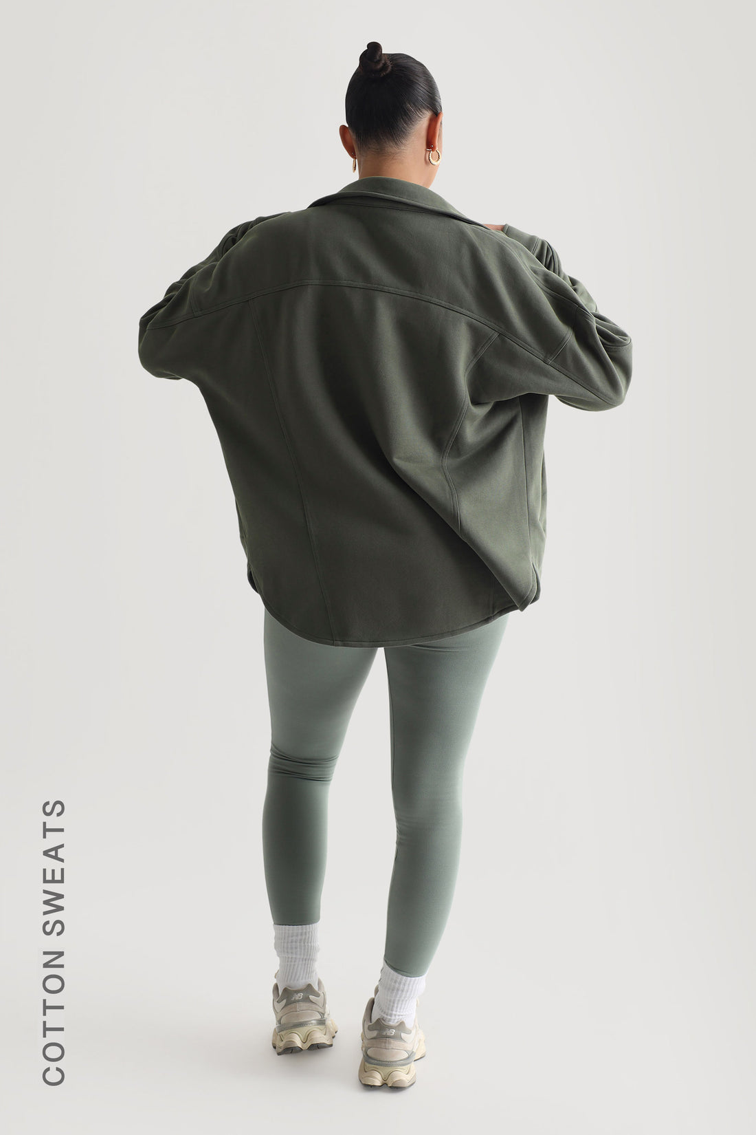 Veste oversize en coton – Vert forêt