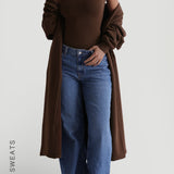 Oversized Sweat Cardigan - Cocoa