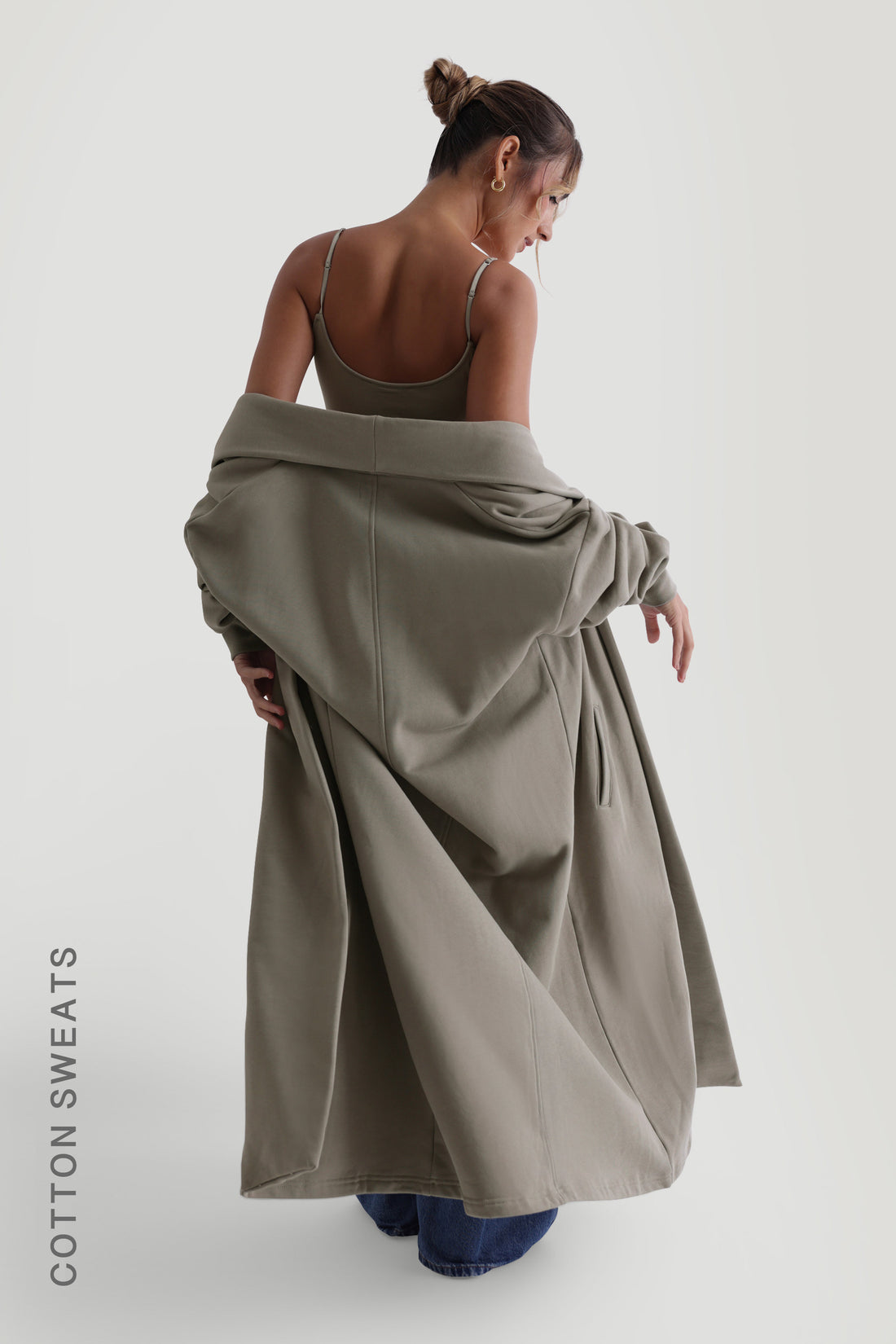 Oversized Sweat Cardigan - Quiet Sage