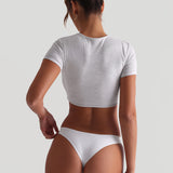 Haut court à manches courtes Mist - Gris chiné clair