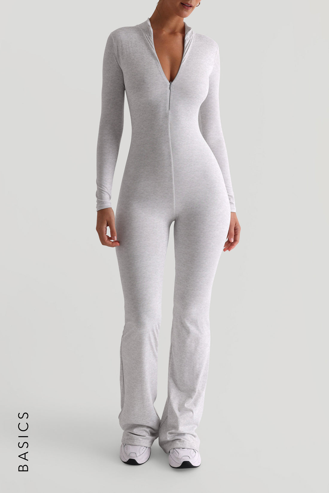 New Standard Flared Jumpsuit - Light Heather Gray
