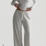 Air-Sleep Straight Leg Pants - Light Heather Gray