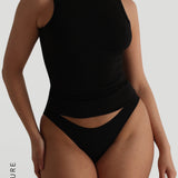 Boat Neck Sleeveless Tank Top - Black