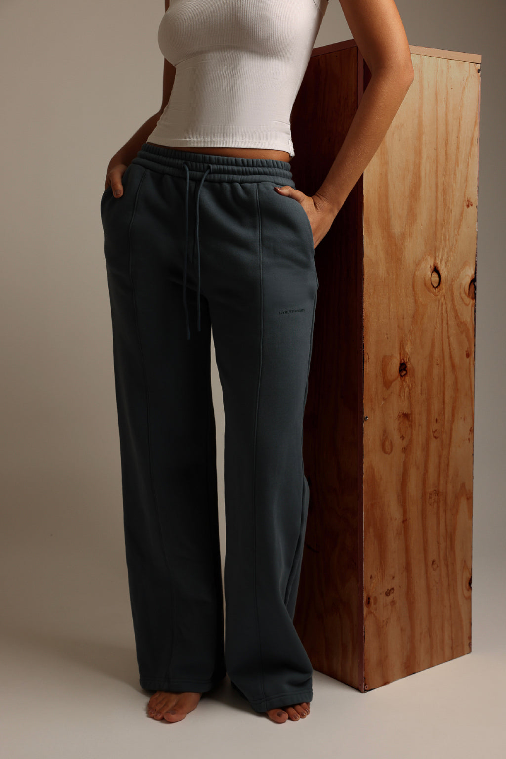 Structured Wide Leg Sweatpants - Serene