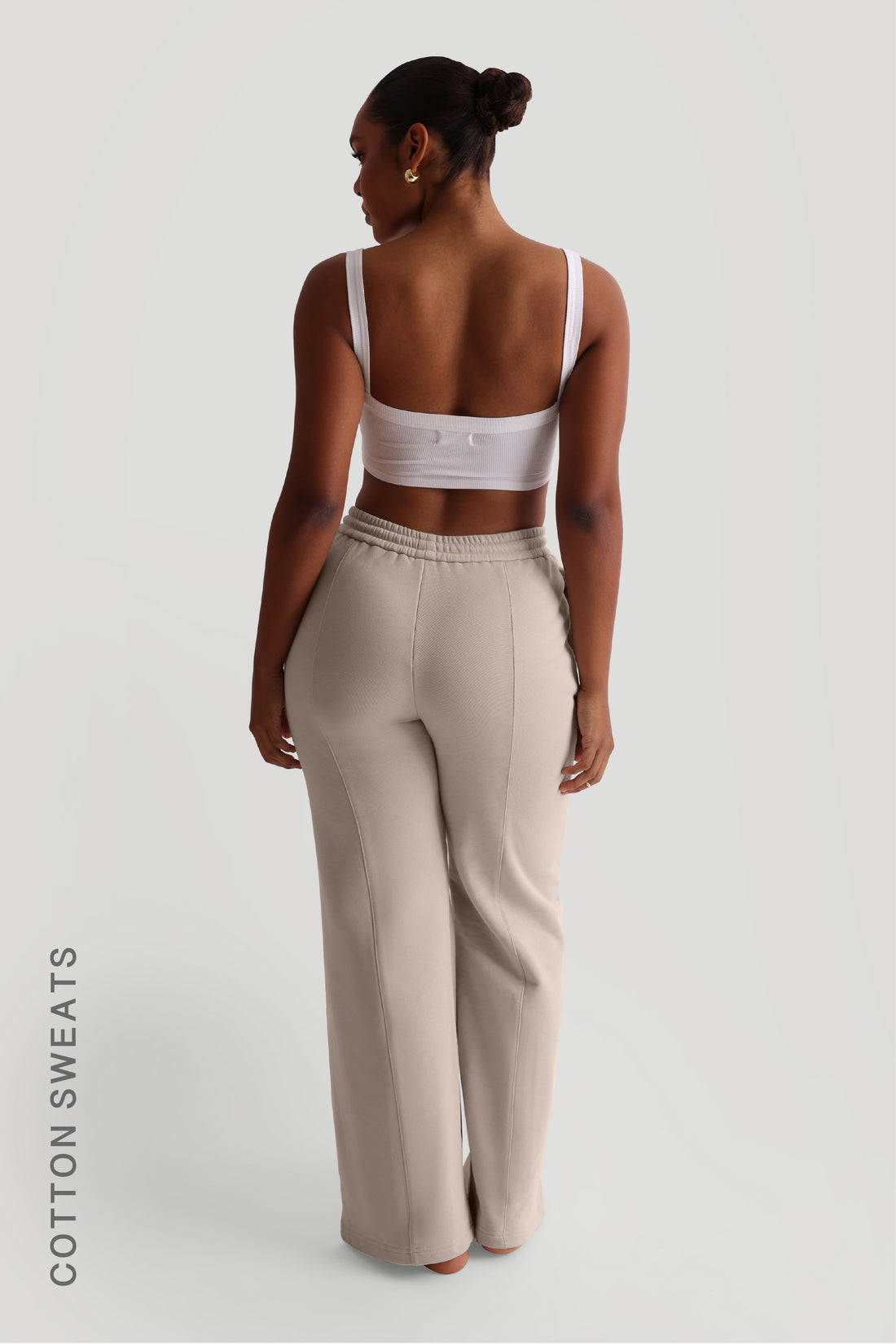 Structured Wide Leg Sweatpants - Buttercream