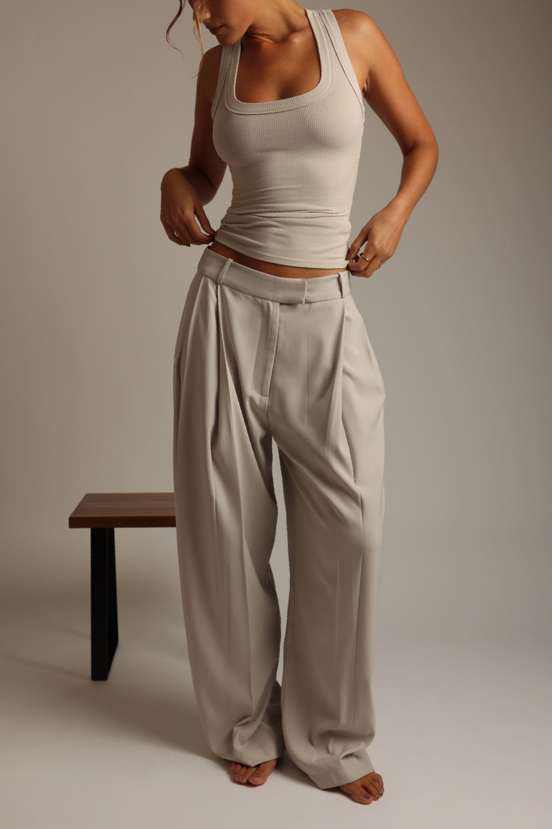 The Ivy Wide-Leg Trousers - Buttercream