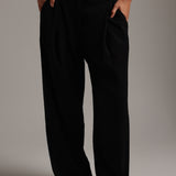 The Ivy Wide-Leg Trousers - Black