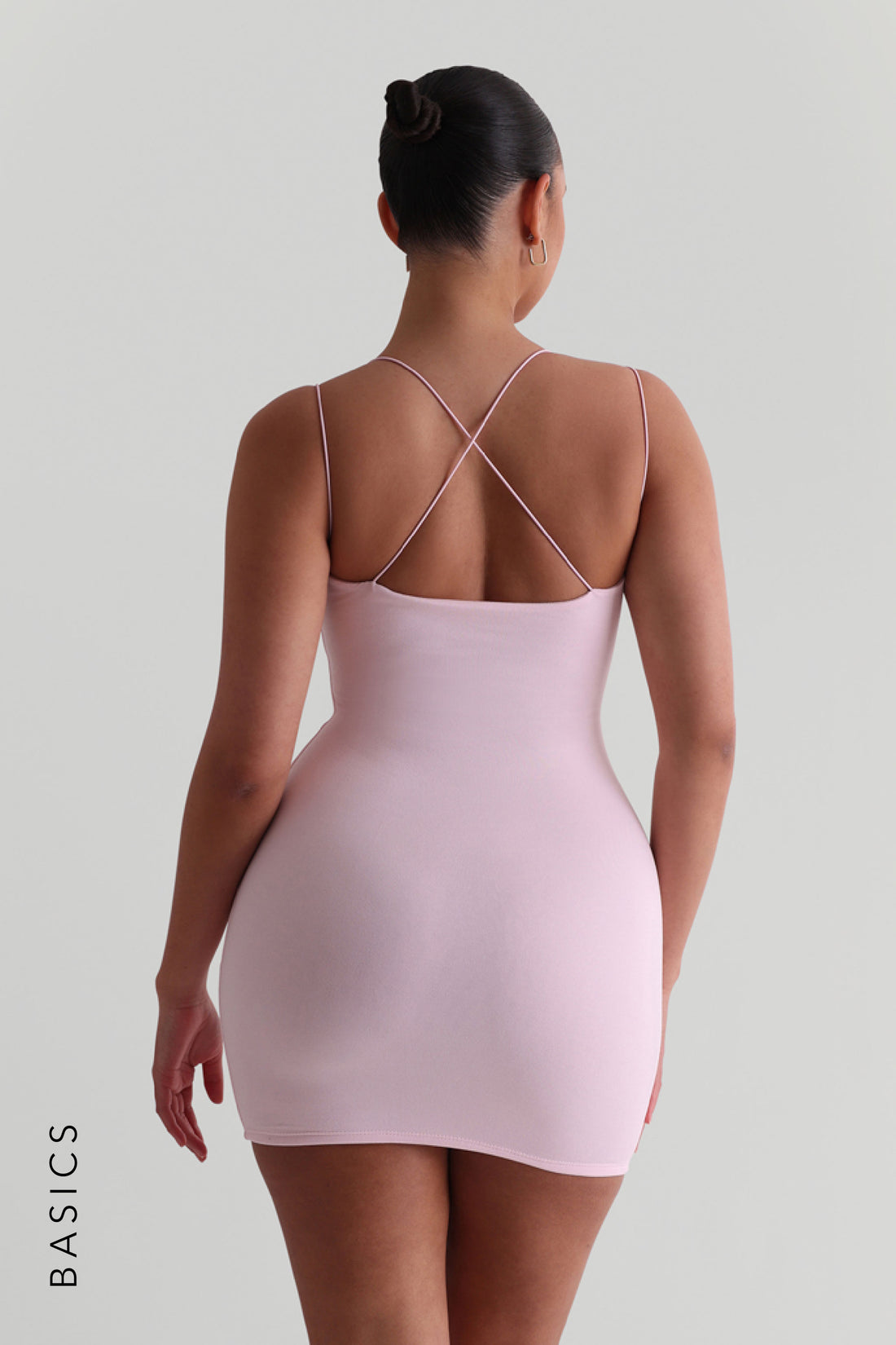 String Crossback Mini Dress -  Soft Pink
