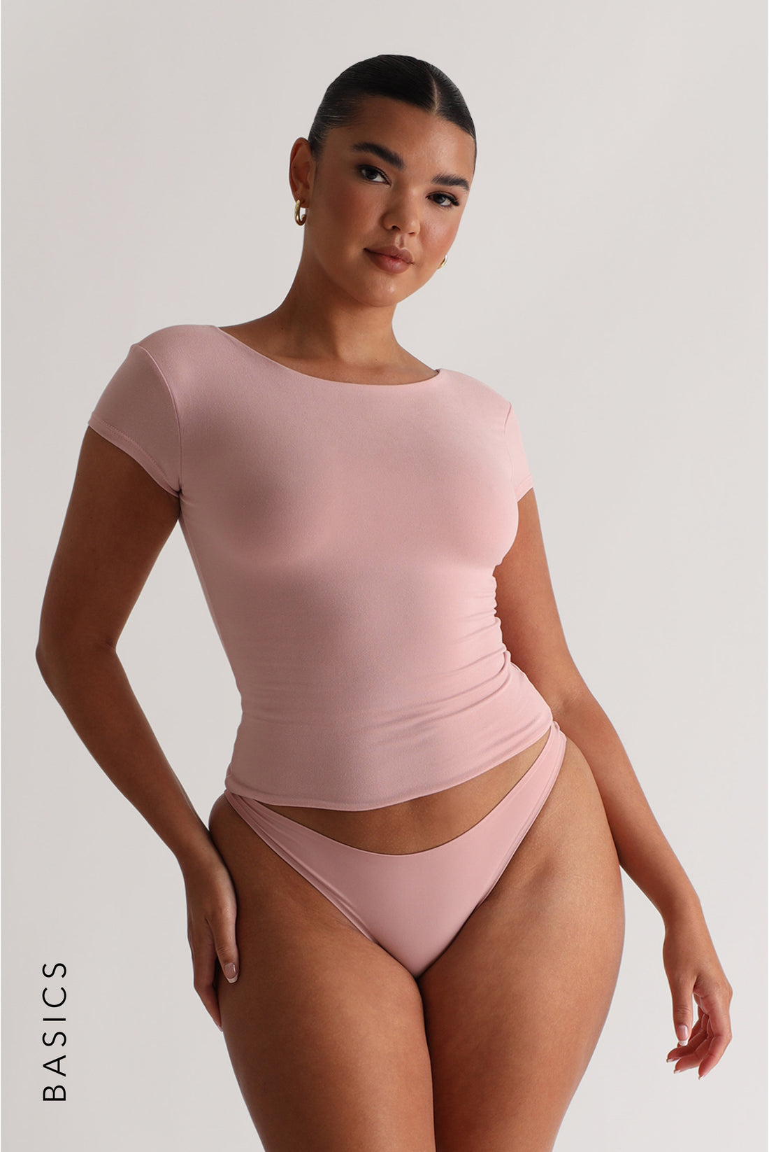 Cloud Low Back T-Shirt - Light Rose