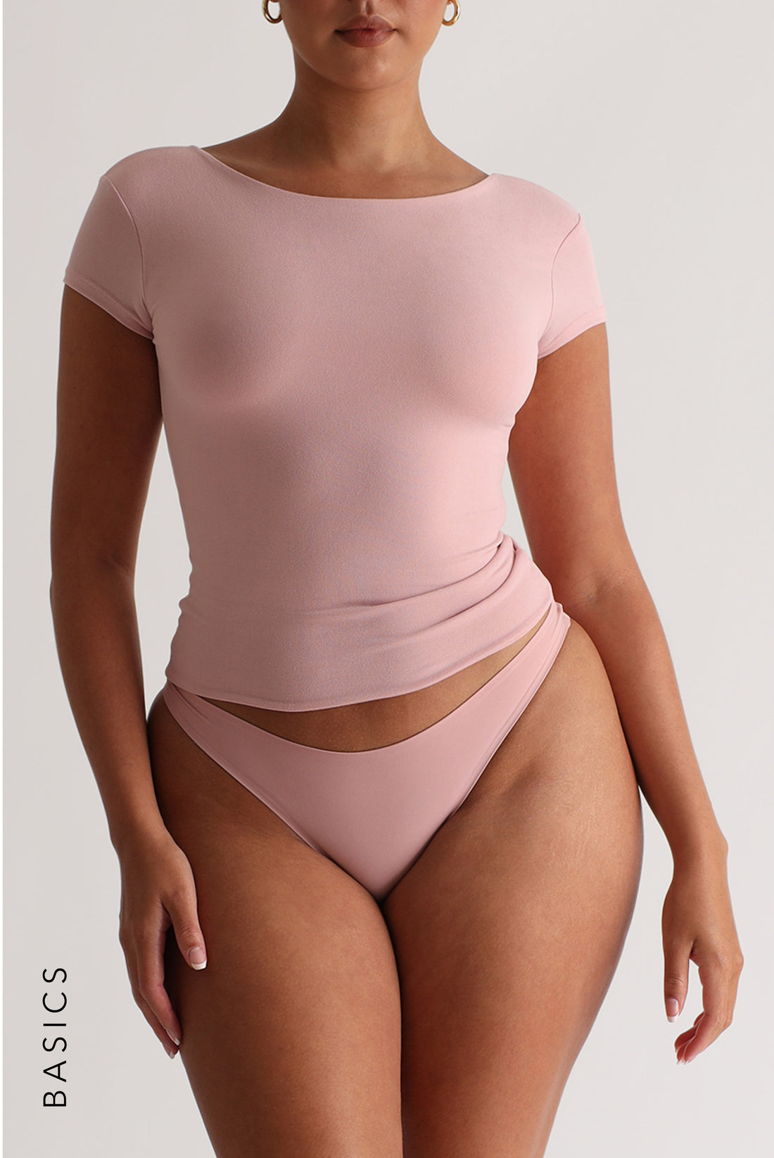 Cloud Low Back T-Shirt - Light Rose