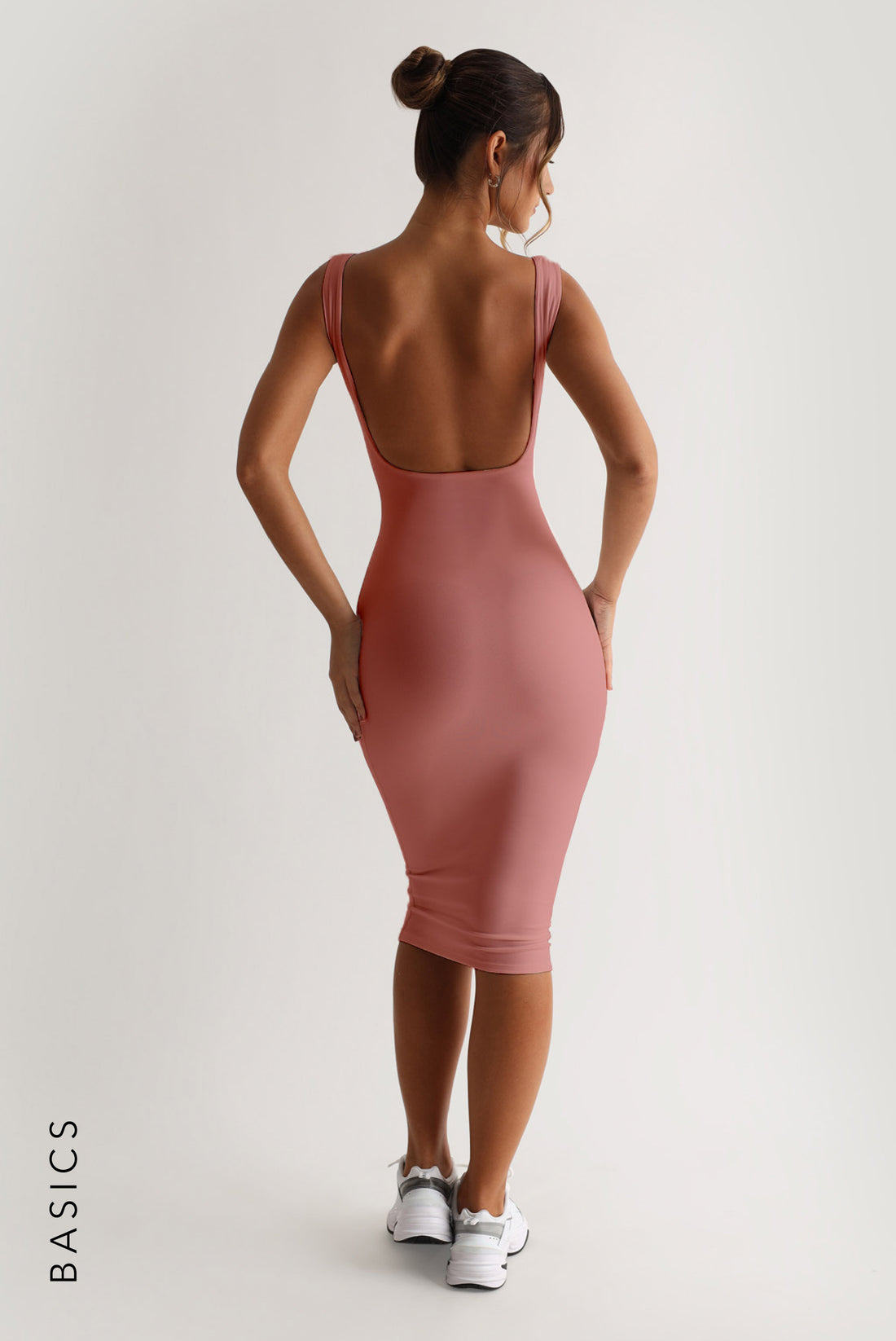 Low Back Midi Dress - Vintage Pink